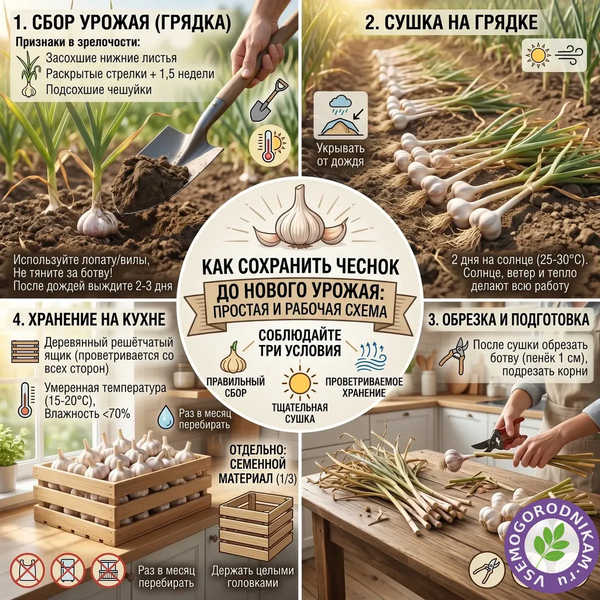 Как хранить чеснок зимой, чтобы он не испортился