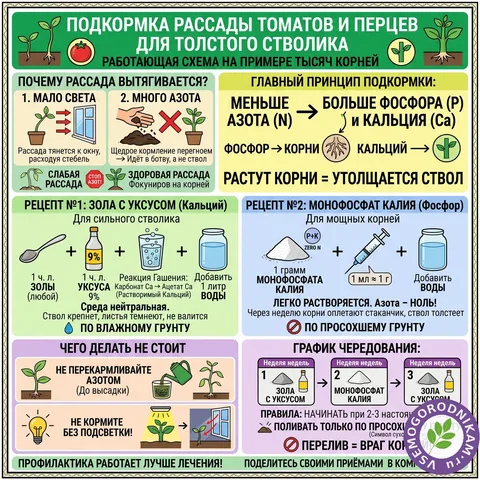 Подкормка рассады для толстого стволика и мощной корневой