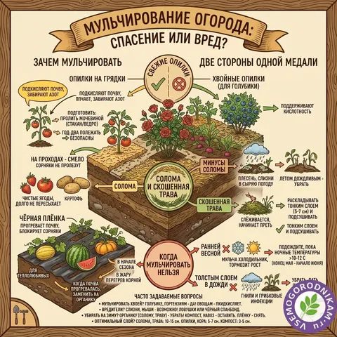 Мульчирование огорода: когда это спасение, а когда — лишние проблемы
