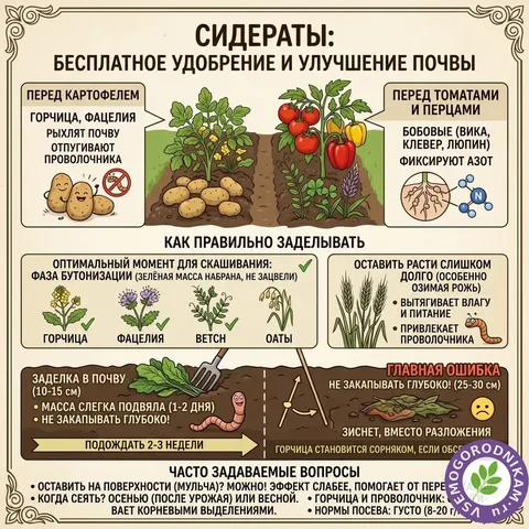 Как правильно заделывать сидераты: правила, без которых зелёное удобрение не работает