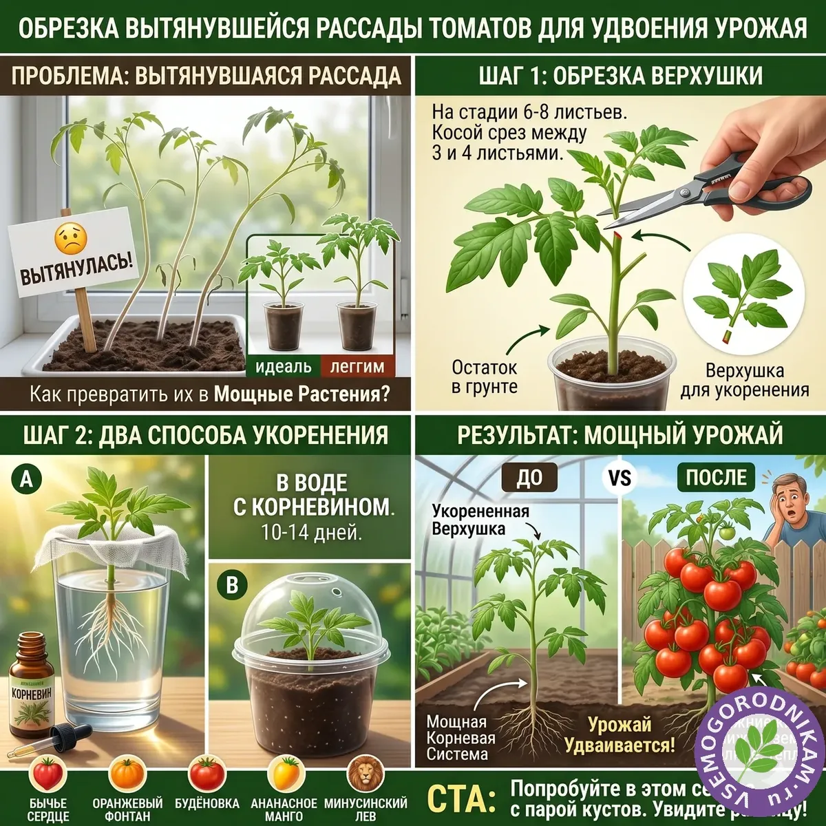 Обрезка рассады томатов: приём, который удваивает урожай высокорослых