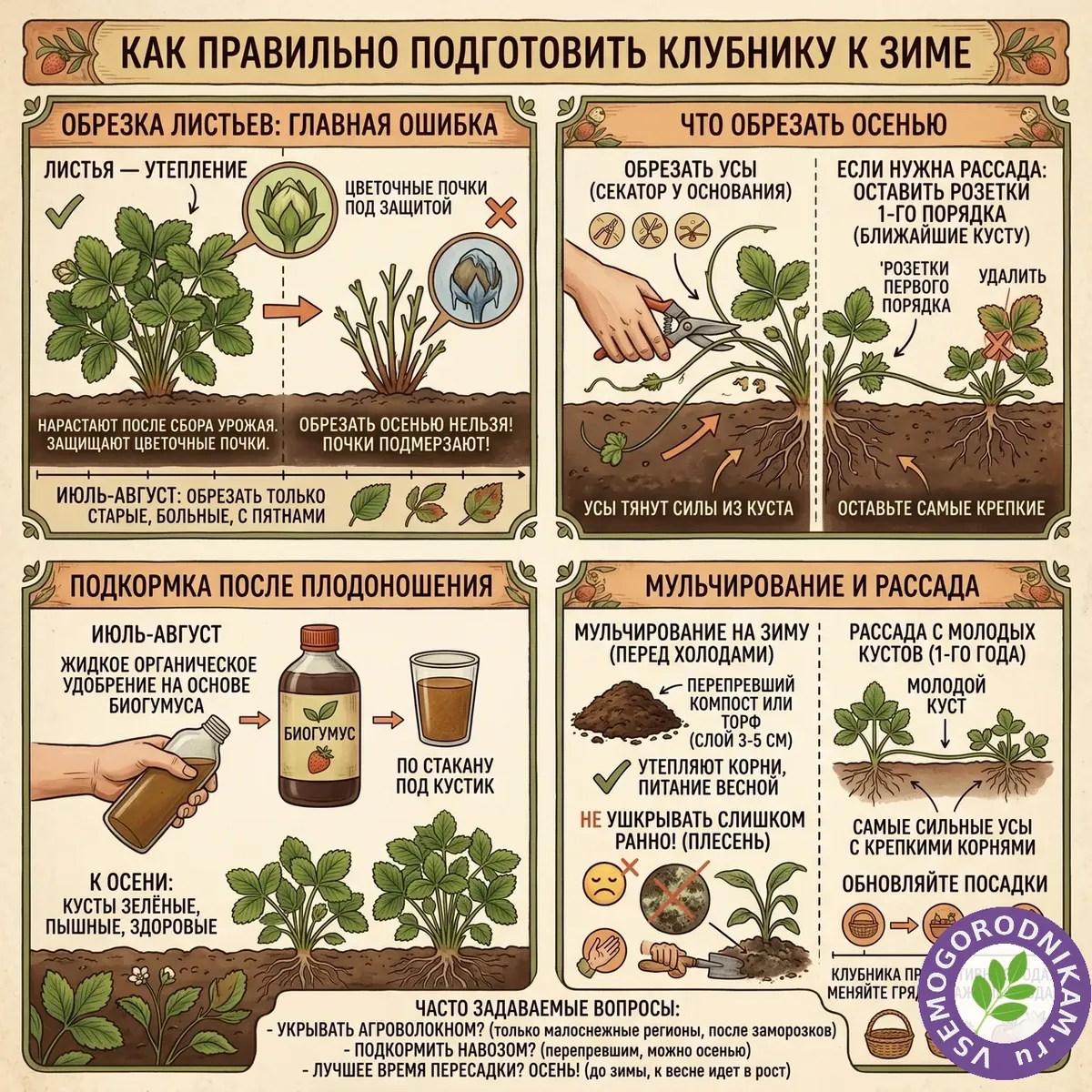 Подготовка клубники к зиме: что сделать осенью, чтобы летом быть с ягодой