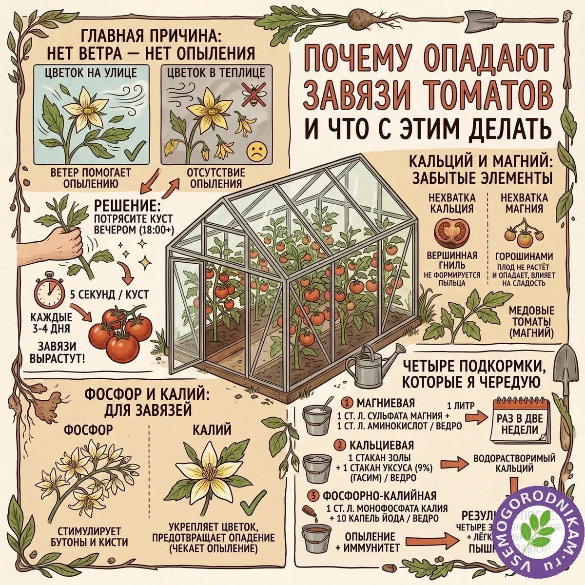 Почему опадают завязи на томатах и как это остановить: четыре элемента, которых не хватает