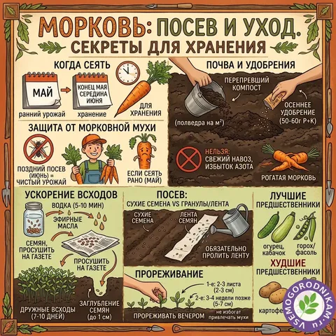 Посев моркови в открытый грунт: мой метод крупных и здоровых корнеплодов