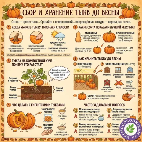 Сбор урожая тыкв: какие сорта удались и как сохранить до весны